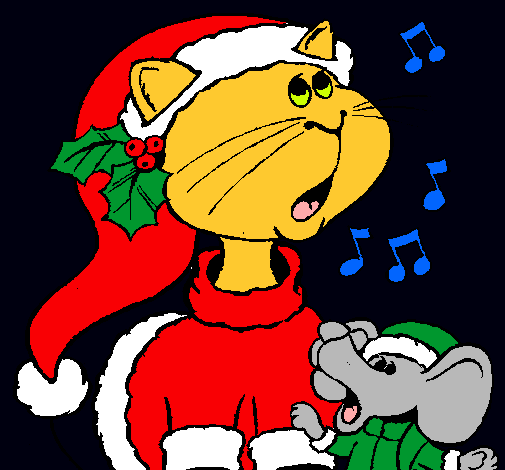 Gato y ratón navideños