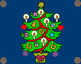 Dibujo Árbol de navidad con velas pintado por queyla