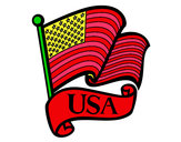 Dibujo Bandera de los Estados Unidos pintado por Atiana