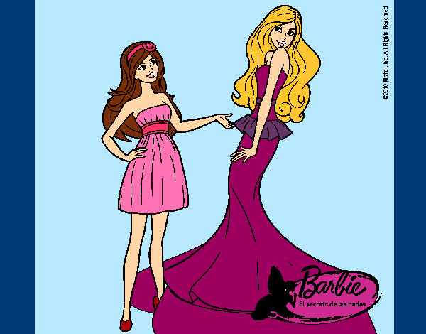 Dibujo Barbie estrena vestido pintado por perla2-5