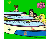 Dibujo Barbie y sus amigas en el jacuzzi pintado por Nereals