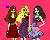 Dibujo Barbie y sus amigas vestidas de fiesta pintado por Nereals