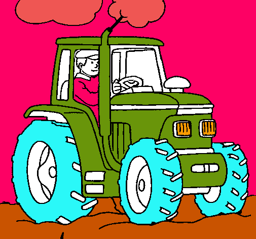 Tractor en funcionamiento