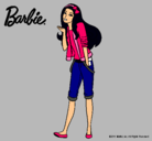 Dibujo Barbie con look casual pintado por lianette