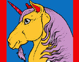 Dibujo Cabeza de unicornio pintado por perla2-5