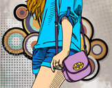 Dibujo Chica con bolso pintado por -Princesa-