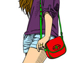 Dibujo Chica con bolso pintado por Ailu_F-98