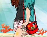 Dibujo Chica con bolso pintado por Lou-NJH
