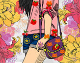 Dibujo Chica con bolso pintado por sukiimotou