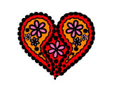 Dibujo Corazón de flores pintado por karen104 