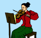 Dibujo Dama violinista pintado por corality