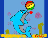 Dibujo Delfín jugando con una pelota pintado por ranatiana