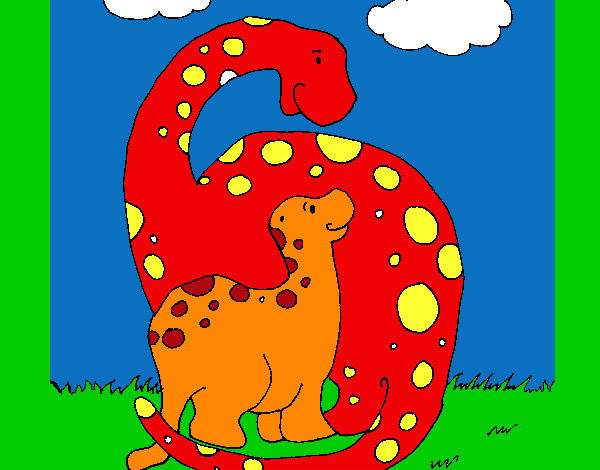 Dibujo Dinosaurios pintado por marinako