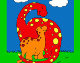 Dibujo Dinosaurios pintado por marinako