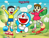 Dibujo Doraemon y amigos pintado por omniverse