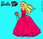 Dibujo Barbie vestida de novia pintado por tima