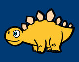Dibujo Estegosaurio joven pintado por osopumas