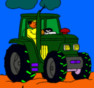 Dibujo Tractor en funcionamiento pintado por sergio99