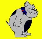 Dibujo Bulldog inglés pintado por demente