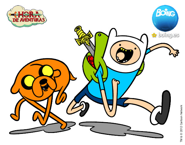 Dibujo Finn y Jake pintado por lemonade 