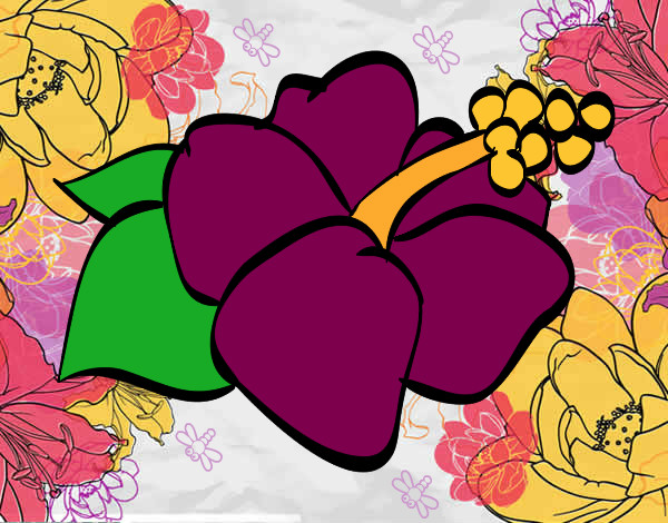 Dibujo Flor de lagunaria pintado por bonita201