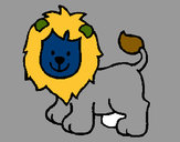 Dibujo León feliz pintado por Darolo