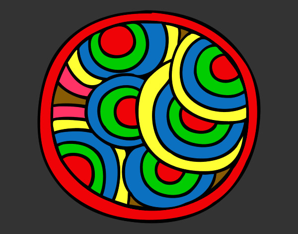 Dibujo Mandala circular pintado por amachave