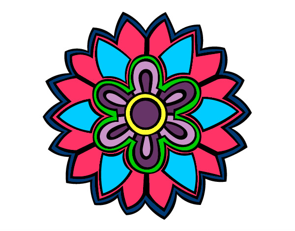 Dibujo Mándala con forma de flor weiss pintado por Anabell025