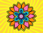 Dibujo Mándala con forma de flor weiss pintado por ikernacor