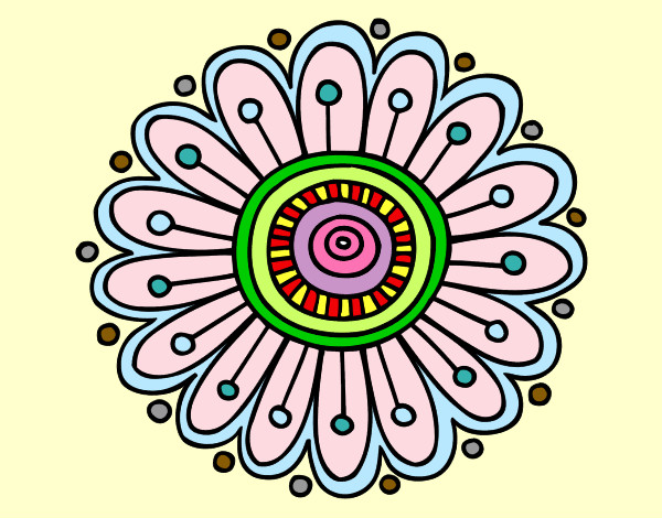 Dibujo Mandala margarita pintado por pameevelyn