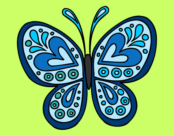 Dibujo Mandala mariposa pintado por avaeacag