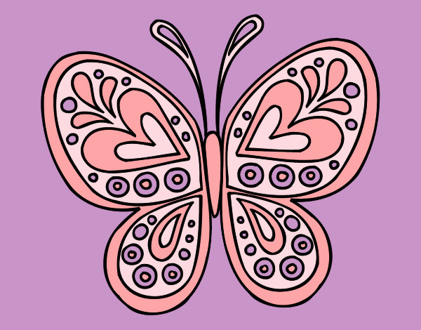 Dibujo Mandala mariposa pintado por Val11