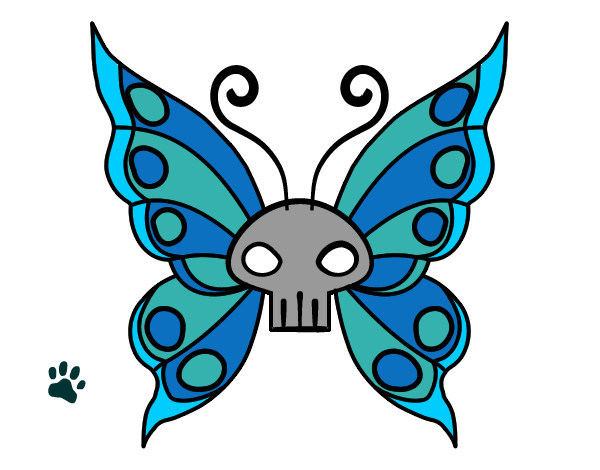 una mariposa pintada a lo emo