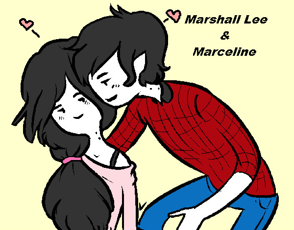 Dibujo Marshall Lee y Marceline pintado por Lou-NJH