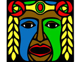 Dibujo Máscara Maya pintado por amachave