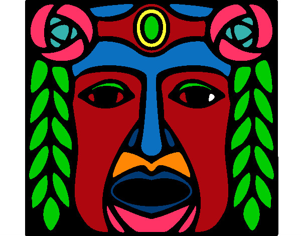 Dibujo Máscara Maya pintado por Hugo2012