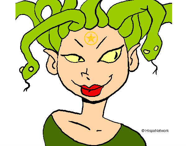 Dibujo Mujer medusa pintado por maricuchi