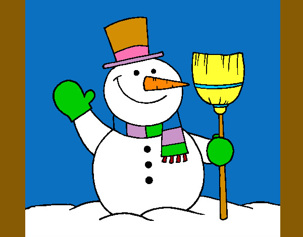 Dibujo de muñeco de nieve pintado por Albas en  el día 28-12-12  a las 17:30:36. Imprime, pinta o colorea tus propios dibujos!
