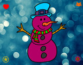 Dibujo Muñeco de nieve con sombrero pintado por antonela1
