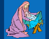 Dibujo Nacimiento del niño Jesús pintado por queyla