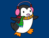 Dibujo Pingüino con bufanda pintado por ALBAS
