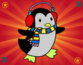 Dibujo Pingüino con bufanda pintado por Brian-