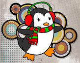 Dibujo Pingüino con bufanda pintado por Val11