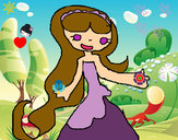 Dibujo Princesa con el pelo largo pintado por christine8