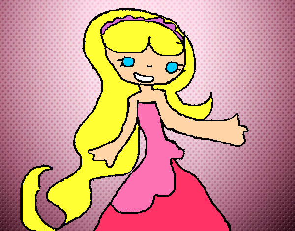 Dibujo Princesa con el pelo largo pintado por Helga