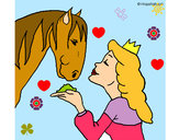 Dibujo Princesa y caballo pintado por BelieberN1