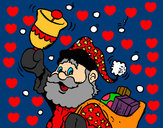 Dibujo Santa Claus y su campana pintado por Margaguapa