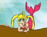 Dibujo Sirena tumbada pintado por Helga