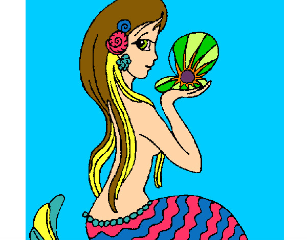 Dibujo Sirena y perla pintado por GISELLE089