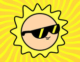 Dibujo Sol con gafas pintado por camila2313